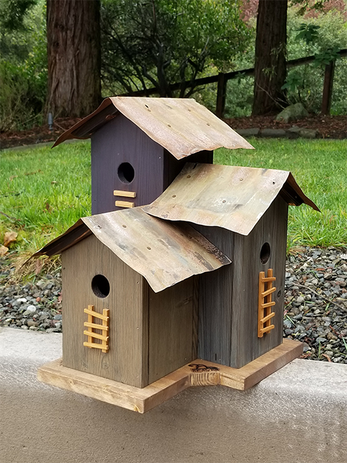 Artisan hand crafted bird house proceeds to Redwood Empire Food Bank
