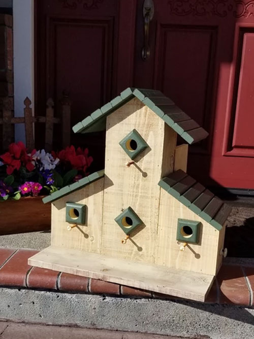 Artisan hand crafted bird house proceeds to RedWood Empire Food Bank
